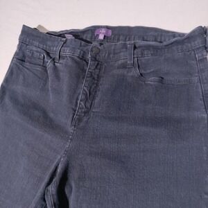 NYDJ Jeans Women's 16 (35"x32.5" Actual) Dark Blue /Lift & Tuck Tech Straight